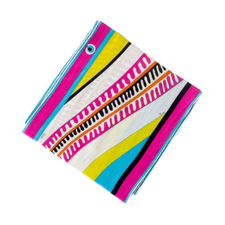 Multicolored Silk Abstract Print Scarf