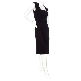 Black Viscose-Blend Scalloped Stretch-Knit Midi Dress