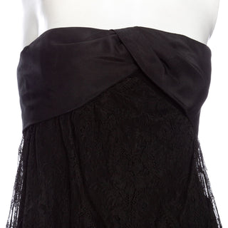 1967 Haute Couture Black Chantilly Lace Pantalettes Dress