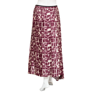 Graphic Print Pleated Maxi Skirt