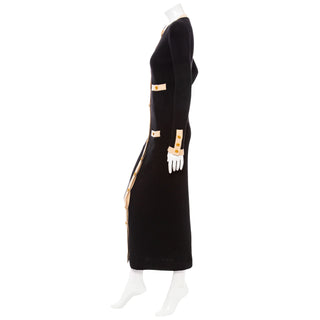 1998 Black and Cream Cashmere Maxi Dress