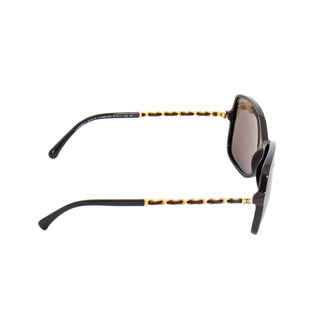 Brown Charming Chain Square Sunglasses