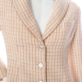 1998 Pink Wool-Blend Tweed Blazer