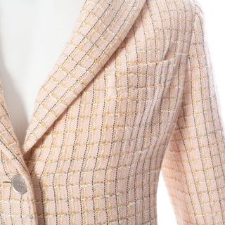 1998 Pink Wool-Blend Tweed Blazer