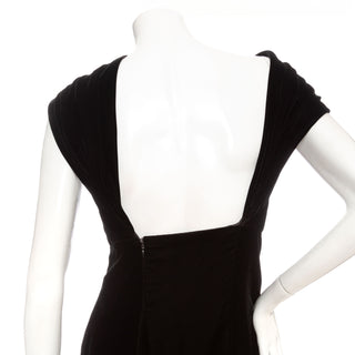 1996 Black Velvet Cowl Neck Maxi Dress