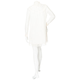 White Cotton Broderie Anglaise High Neck Shift Dress