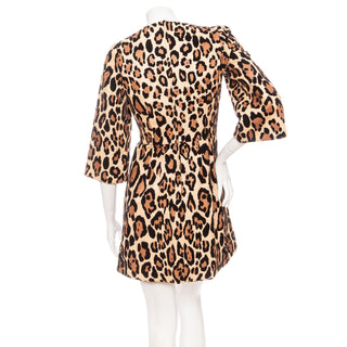 Cotton-Blend Leopard-Print Flocked Mini Dress