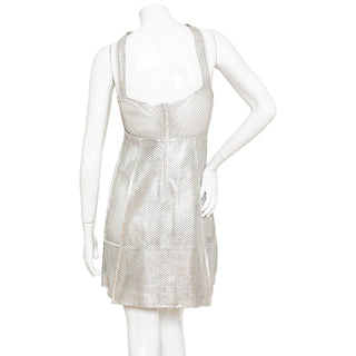 2007 Silver Leather Laser-Cut Dress