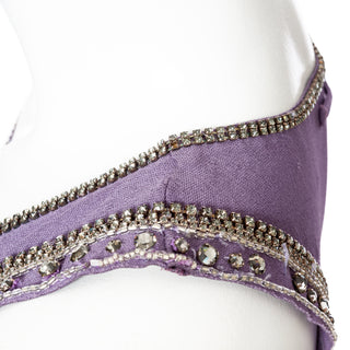 Vintage Femme Purple Asymmetrical Crystal Chain Tank