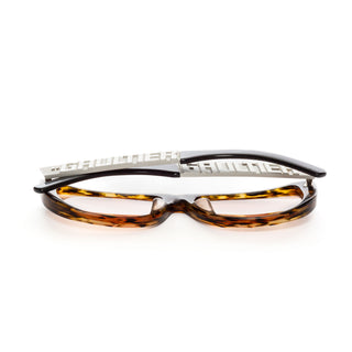 Vintage Jean Paul Gaultier 56-8272 Brown Tortoise Metal Sunglasses RX 56mm