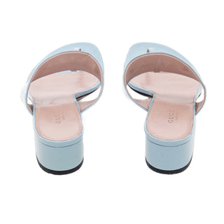 Baby Blue Patent Horsebit Sandals 36.5