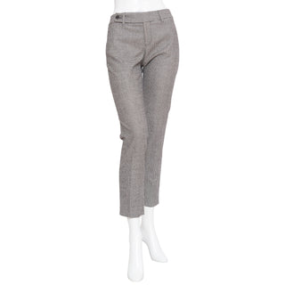 Wool-Blend Houndstooth Tapered Pants