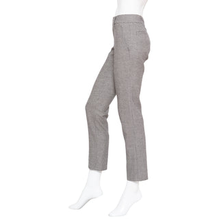 Wool-Blend Houndstooth Tapered Pants