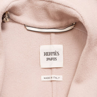 Light Pink Cashmere Wide Collar Wrap Coat