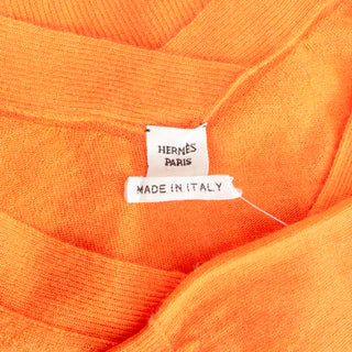 Orange Cashmere V-Neck 3/4 Sleeve Sweater