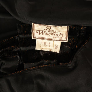 1970s Black Velvet Burnout Dress and Matching Jacket Set