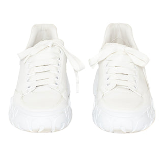 White Leather Court Low-Top Sneakers 38