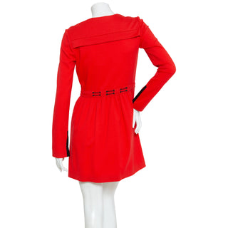 Red Crêpe Wool Wrap Dress