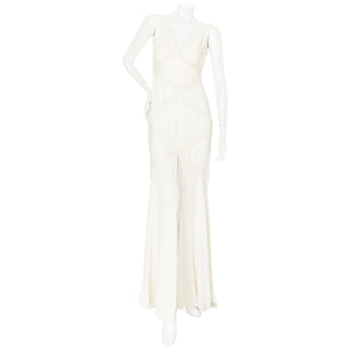 Ivory white beaded sleeveless gown by Valentino for sale at "Decades" in Los Angeles