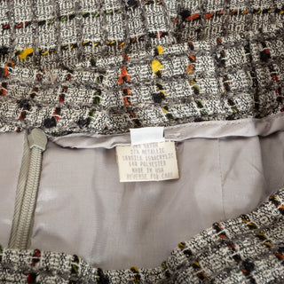 Vintage Silver Lurex Fur Collared Skirt Suit
