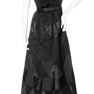 Vintage Haute Couture Black Two-Piece Top and Skirt Set