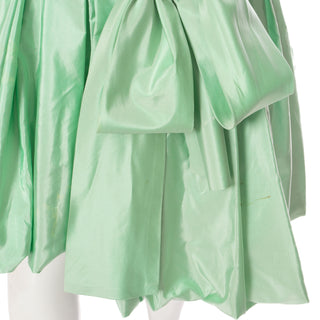 1980s Seafoam Green Taffeta Cocktail Dress