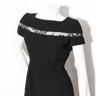 Black Lace Trim Sheath Dress