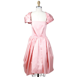 1980s Pink Silk A-Line Dress