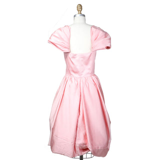 1980s Pink Silk A-Line Dress
