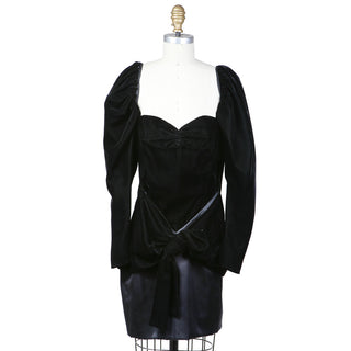 1980s Haute Couture Velvet and Silk Dress