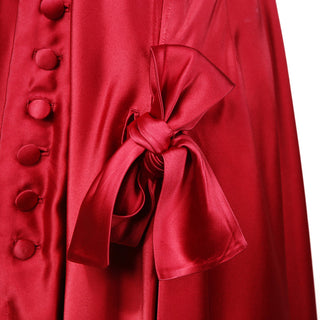 1950s Red Satin Bow Ball Gown