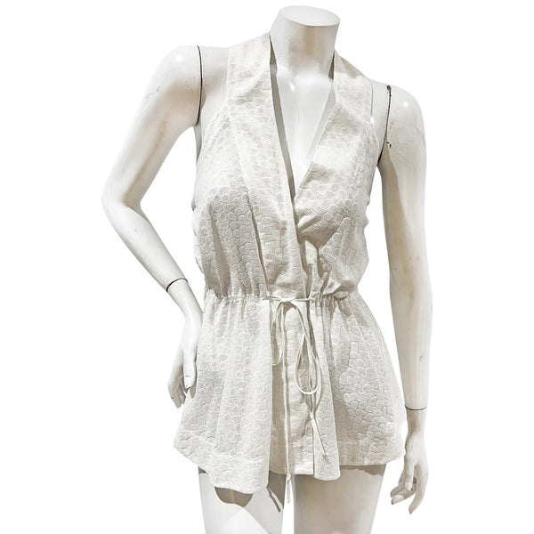 Alaïa Textured Waist Tie Top