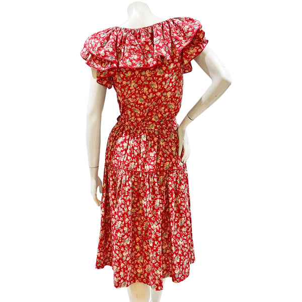 Vintage Saint Laurent Floral Skirt Set