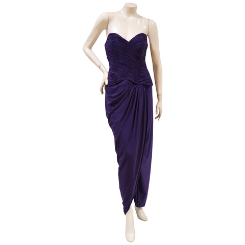 Victor Costa Vintage Ruched Draped Gown