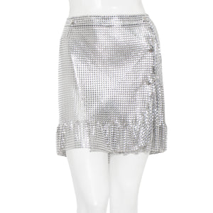 Paco Rabanne Silver Chainmaille Mini Skirt