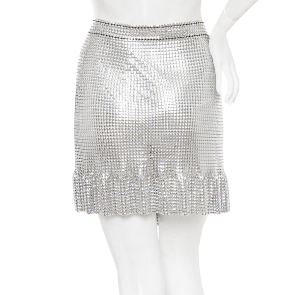 Paco Rabanne Silver Chainmaille Mini Skirt