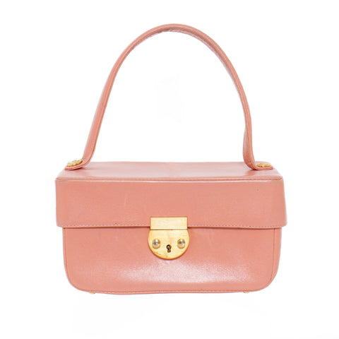 1990s Pink Leather Top Handle Bag