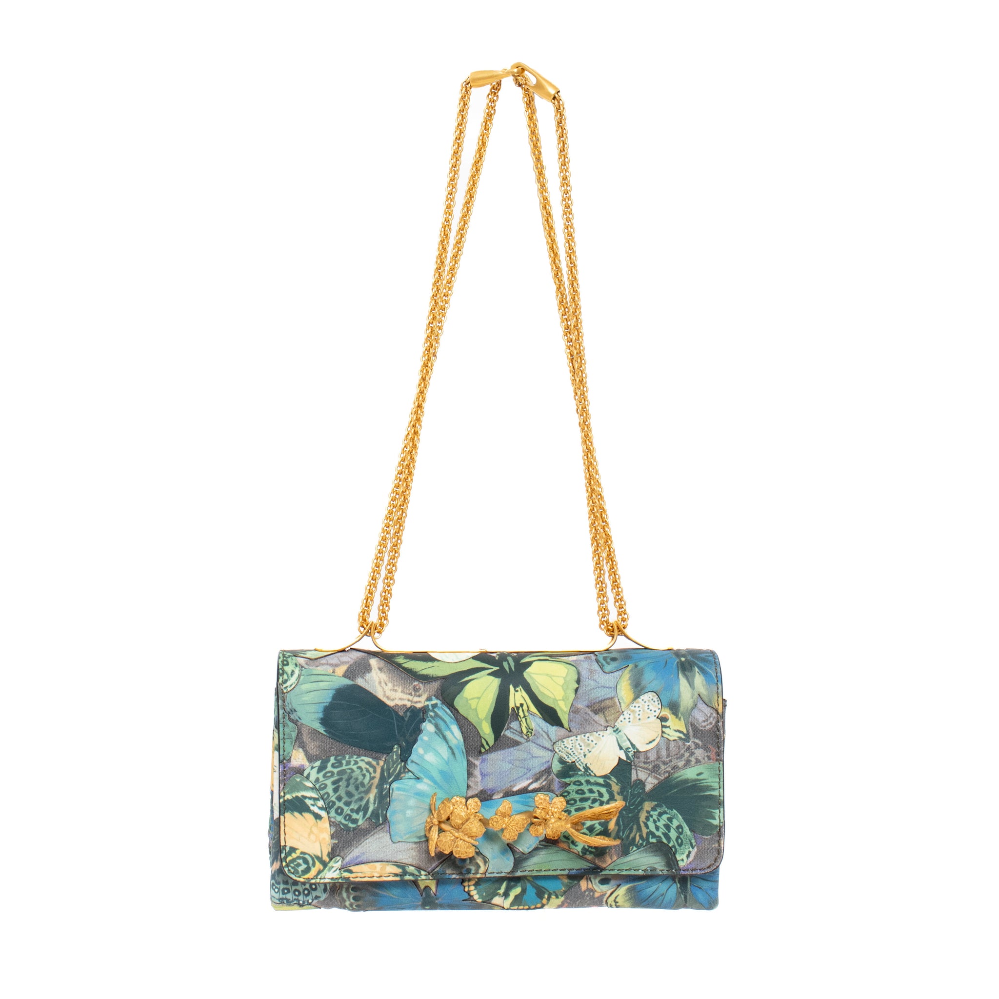 Valentino Butterfly Chain-Link Flap Bag