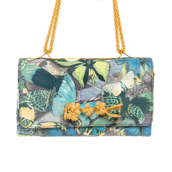 Valentino Butterfly Chain-Link Flap Bag