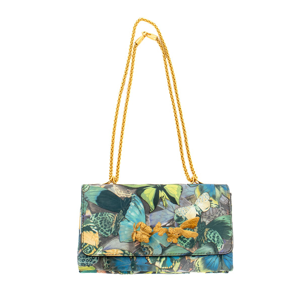 Valentino Butterfly Chain-Link Flap Bag