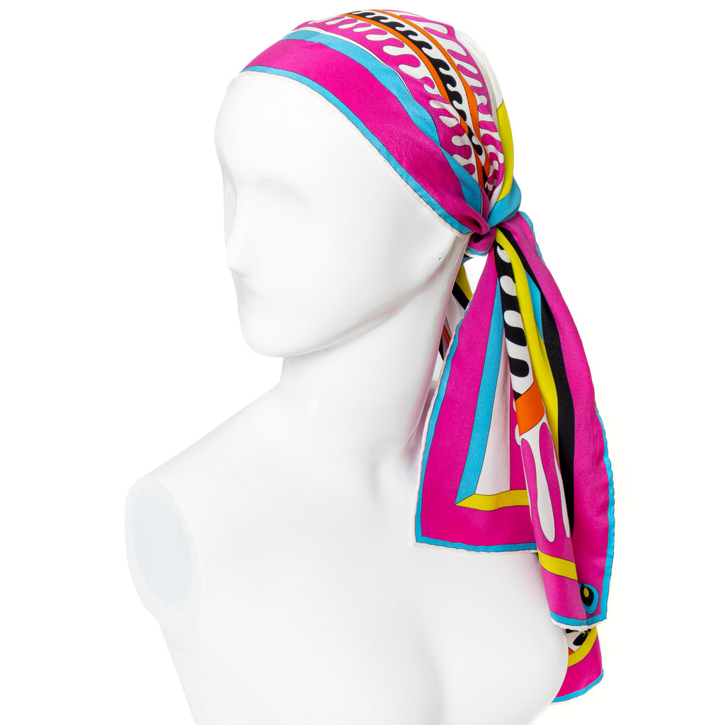 Emilio Pucci Multicolor Silk Printed Long Scarf Headband Emilio Pucci