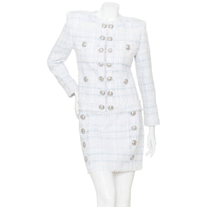 Balmain Pastel Tweed Jacket and Skirt 2-Piece Set