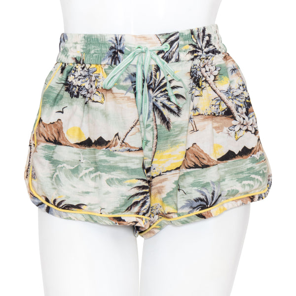 Zimmermann Tropical Print Juliette Top and Jade Island Shorts Set