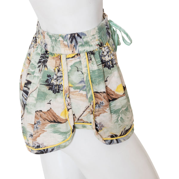 Zimmermann Tropical Print Juliette Top and Jade Island Shorts Set