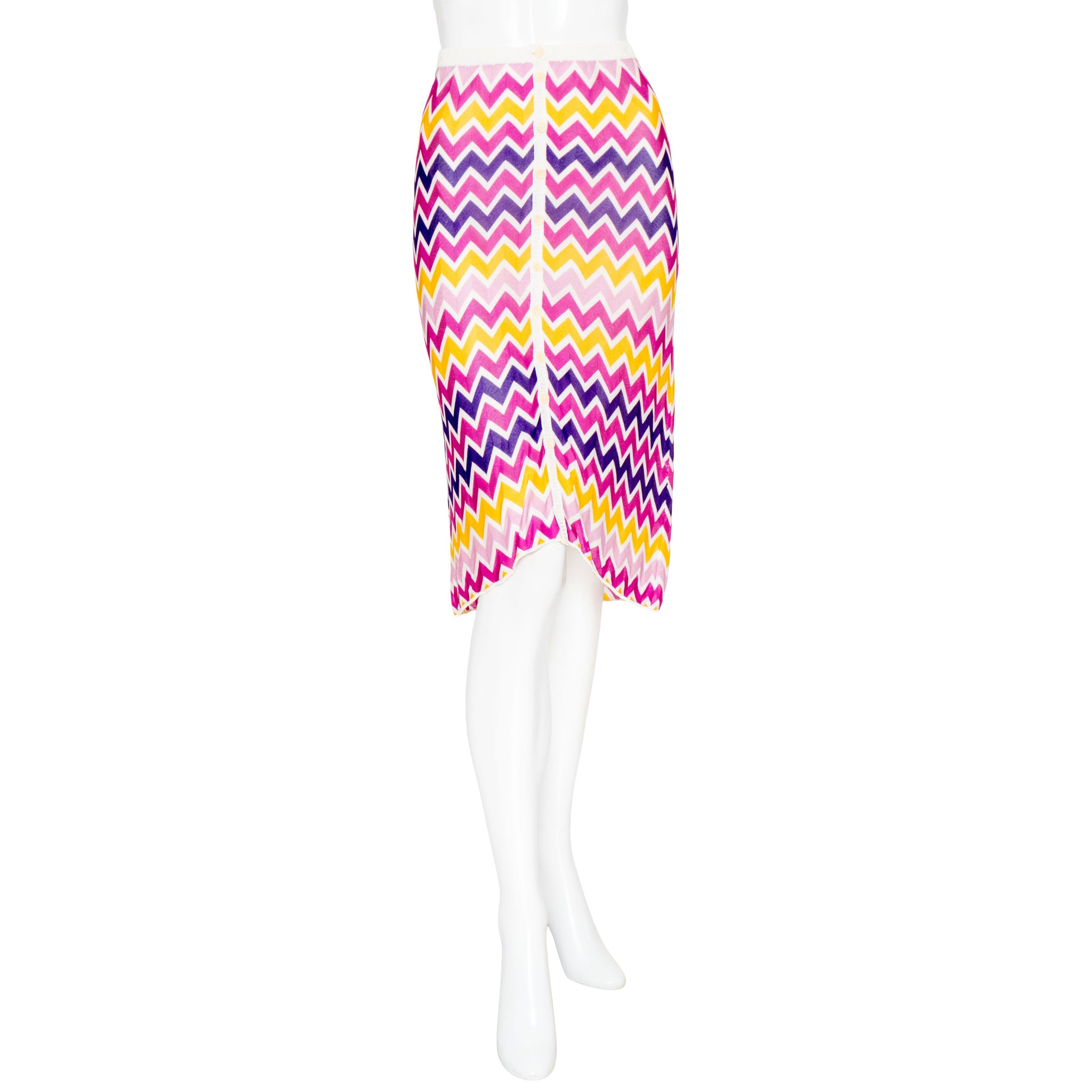 Missoni Chevron Knit Button Skirt