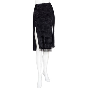 Gucci Double Slit Embroidered Skirt