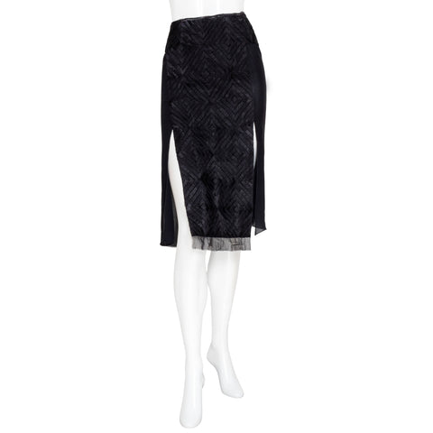 Gucci Double Slit Embroidered Skirt