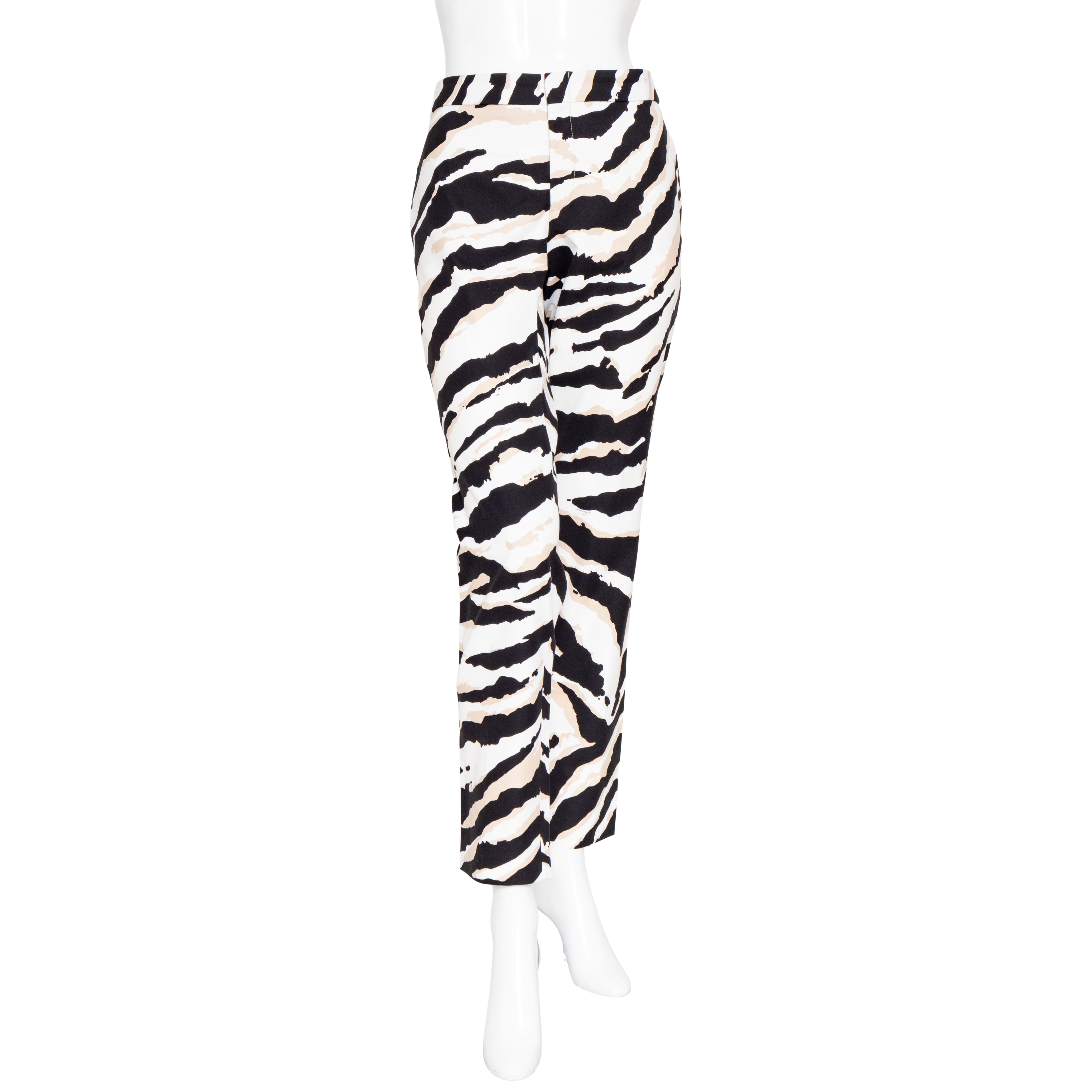 Khaki Diagonal Zebra Print Wide Leg Trousers | New Look