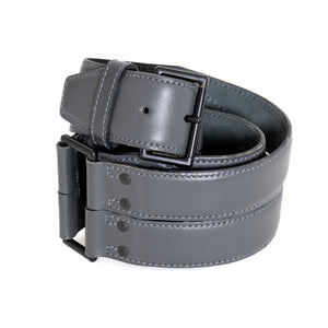Alaïa Wide Gray Leather Belt
