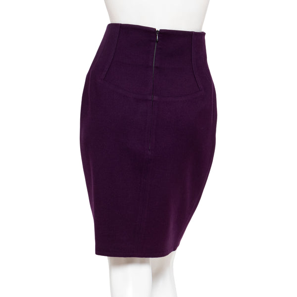 Alaïa Vintage Purple Structural Jacket and Skirt Suit Set